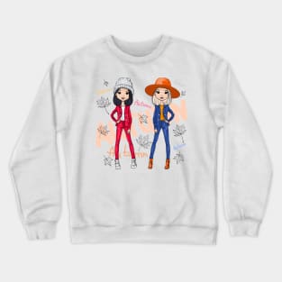 Beautiful fashion hipster girls Crewneck Sweatshirt